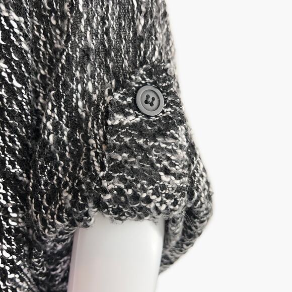 FRENCH LAUNDRY V-Neck Knit Poncho Sweater (Charcoal | Size OS) - Picture 5 of 7